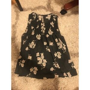 Abercrombie and fitch women’s tank top blouse, floral grey, size XS